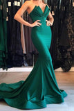 Green Mermaid Evening Gown Long Party Gowns-misshow.com