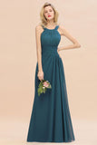 Halter A-line Bridesmaid Dresses Floor-Length Dress for Wedding Party-misshow.com