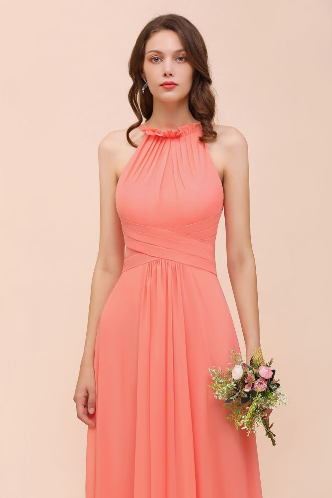 coral bridesmaid dresses for beach wedding Tan and Coral Wedding Party Attire