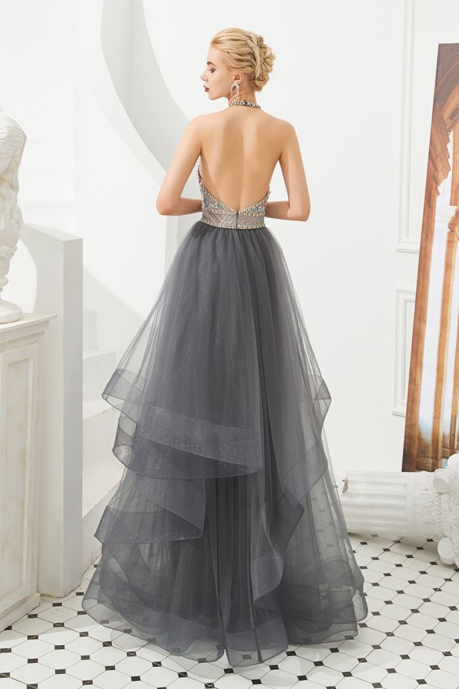 MISSHOW offers Halter Beadings Aline Tulle Layers Prom Dress Sleeveless Evening Dress at a good price from Gray,Tulle to A-line,Ball Gown Floor-length them. Stunning yet affordable Sleeveless Prom Dresses,Evening Dresses,Quinceanera dresses.