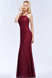 MISSHOW offers Halter Mermaid Evening Dress Floor Length Lace Burgundy Bridesmaid Dresses at a good price from Lace to Mermaid Floor-length them. Lightweight yet affordable home,beach,swimming useBridesmaid Dresses.