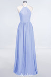 MISSHOW offers Halter Sleeveless Floor-Length Bridesmaid Dress with Ruffles at a good price from 100D Chiffon to A-line Floor-length them. Lightweight yet affordable home,beach,swimming useBridesmaid Dresses.