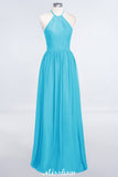 MISSHOW offers Halter Sleeveless Floor-Length Bridesmaid Dress with Ruffles at a good price from 100D Chiffon to A-line Floor-length them. Lightweight yet affordable home,beach,swimming useBridesmaid Dresses.