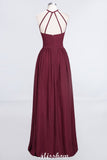 MISSHOW offers Halter Sleeveless Floor-Length Bridesmaid Dress with Ruffles at a good price from 100D Chiffon to A-line Floor-length them. Lightweight yet affordable home,beach,swimming useBridesmaid Dresses.