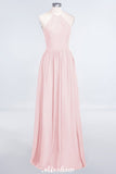 MISSHOW offers Halter Sleeveless Floor-Length Bridesmaid Dress with Ruffles at a good price from 100D Chiffon to A-line Floor-length them. Lightweight yet affordable home,beach,swimming useBridesmaid Dresses.