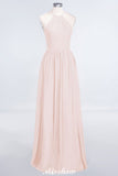 MISSHOW offers Halter Sleeveless Floor-Length Bridesmaid Dress with Ruffles at a good price from 100D Chiffon to A-line Floor-length them. Lightweight yet affordable home,beach,swimming useBridesmaid Dresses.