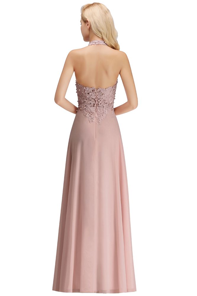 MISSHOW offers Halter Sleeveless Floral Appliques Evening Party Dress Aline Floor Length Bridesmaid Dress at a good price from Blushing Pink,Dusty Rose,Burgundy,Dark Navy,Silver,Silk Chiffon to A-line Floor-length them. Stunning yet affordable Sleeveless Prom Dresses,Evening Dresses,Homecoming Dresses,Bridesmaid Dresses,Quinceanera dresses.