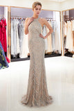 Looking for Prom Dresses,Evening Dresses in Tulle, Mermaid style, and Gorgeous Pattern,Sequined work  MISSHOW has all covered on this elegant Halter Sleeveless Long Sequined Pattern Mermaid Evening Dress