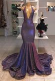 Halter Sleeveless Mermaid Prom Dress-misshow.com
