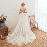 MISSHOW offers Illusion Neck Champagne Wedding Dress Sleeveless Summer Bridal Gown at a good price from White,Ivory,Tulle to A-line,Ball Gown Floor-length them. Stunning yet affordable Sleeveless .