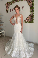 Find this Chic Deep V-neck White Wedding Dressat Misshow, available in everyone color and size you could possibly imagine, which makes picking out the perfect prom dress for your big day easily!