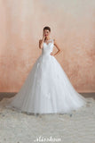 This elegant Jewel Tulle wedding dress with Lace could be custom made in plus size for curvy women. Plus size Sleeveless A-line,Ball Gown,Princess bridal gowns are classic yet cheap.