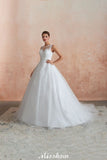 This elegant Jewel Tulle wedding dress with Lace could be custom made in plus size for curvy women. Plus size Sleeveless A-line,Ball Gown,Princess bridal gowns are classic yet cheap.