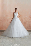 This elegant Jewel Tulle wedding dress with Lace could be custom made in plus size for curvy women. Plus size Sleeveless A-line,Ball Gown,Princess bridal gowns are classic yet cheap.