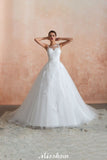 This elegant Jewel Tulle wedding dress with Lace could be custom made in plus size for curvy women. Plus size Sleeveless A-line,Ball Gown,Princess bridal gowns are classic yet cheap.