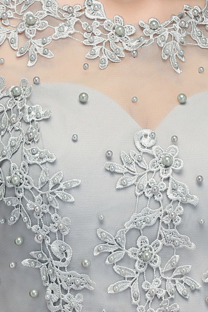 Looking for Prom Dresses in 100D Chiffon, A-line style, and Gorgeous Appliques work  MISSHOW has all covered on this elegant Illusion Neckline Long Appliques Chiffon Prom Dresses