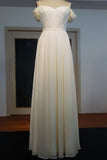 Ivory Spaghetti Sweetheart A-line Floor Length Ruffled Chiffon Prom Dresses