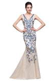 MISSHOW offers gorgeous Ivory V-neck party dresses with delicately handmade Crystal,Appliques,Sequined in size 0-26W. Shop Floor-length prom dresses at affordable prices.