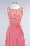 MISSHOW offers Jewel Ruffles Floral Lace Simple Prom Dresses, A-Line Sleeveless Coral Evening Dresses at a good price from Misshow