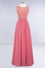 MISSHOW offers Jewel Ruffles Floral Lace Simple Prom Dresses, A-Line Sleeveless Coral Evening Dresses at a good price from Misshow