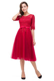 A plus size Fuchsia bridesmaid dress made of Tulle are trendy for  . Shop MISSHOW with elaborately designed Lace,Appliques,Ribbons gowns for your bridesmaids.