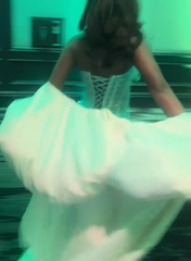 Pretty Mint Strapless Corset Mermaid Beaded Long Prom Dress with Slit