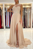 Lace Appliques A-Line Sleeveless One-Shoulder Simple Prom Dress-misshow.com