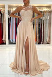 Lace Appliques A-Line Sleeveless One-Shoulder Simple Prom Dress