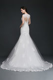 This elegant Jewel Tulle wedding dress with Lace could be custom made in plus size for curvy women. Plus size Sleeveless Mermaid bridal gowns are classic yet cheap.