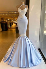 Lavender Long Sleeveless Sexy lace Mermaid Prom Evening Dresses-misshow.com