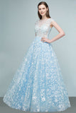 Looking for Prom Dresses in Tulle, A-line style, and Gorgeous Appliques work  MISSHOW has all covered on this elegant Long Appliqued Tulle A-line Cap Sleeves Prom Dresses.
