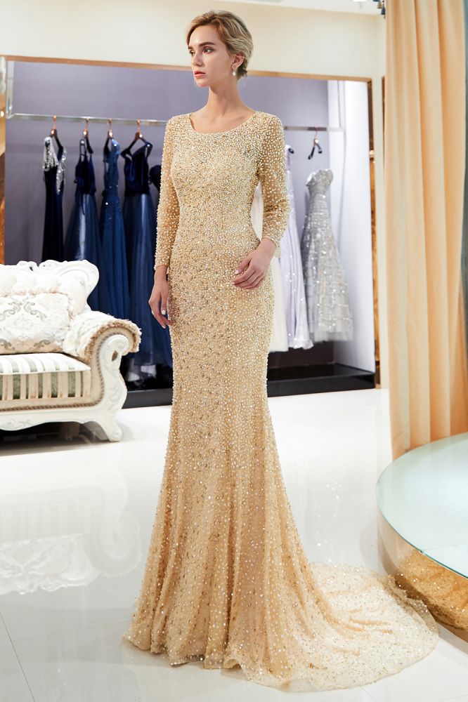 Looking for Prom Dresses,Evening Dresses in Tulle, Mermaid style, and Gorgeous Sequined work  MISSHOW has all covered on this elegant Long Sleeves Floor Length Sequins Formal Party Dresses