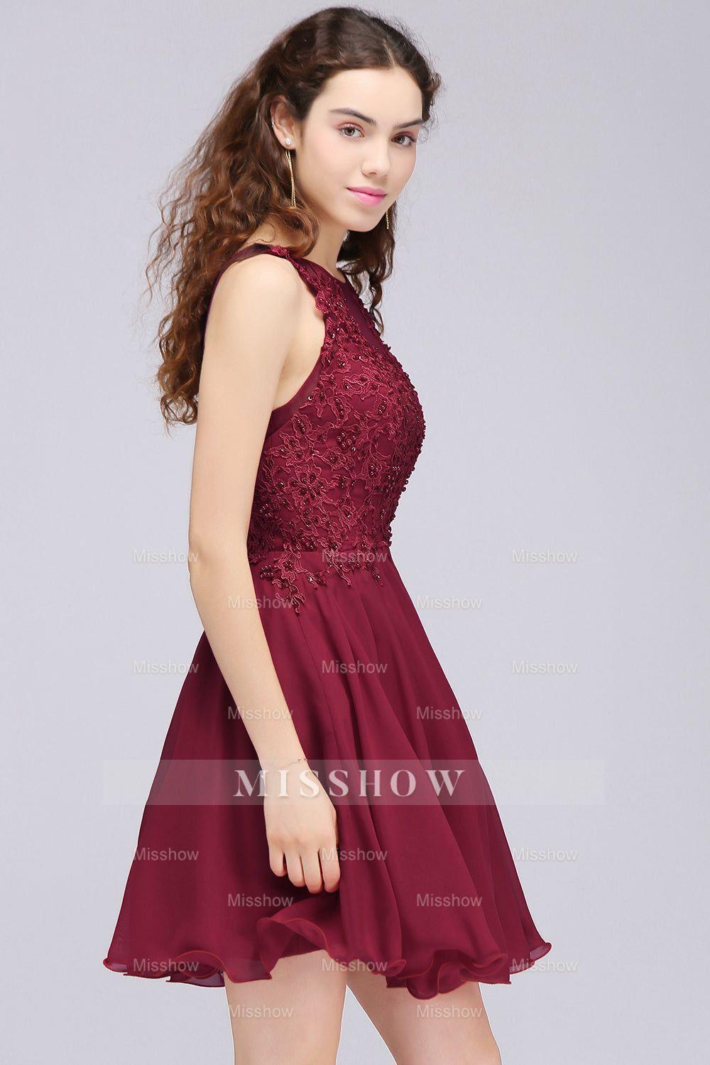 Lovely Lace Short Burgundy Bridesmaid Dresses with Appliques Lovely Lace Short Burgundy Bridesmaid Dresses with Appliques