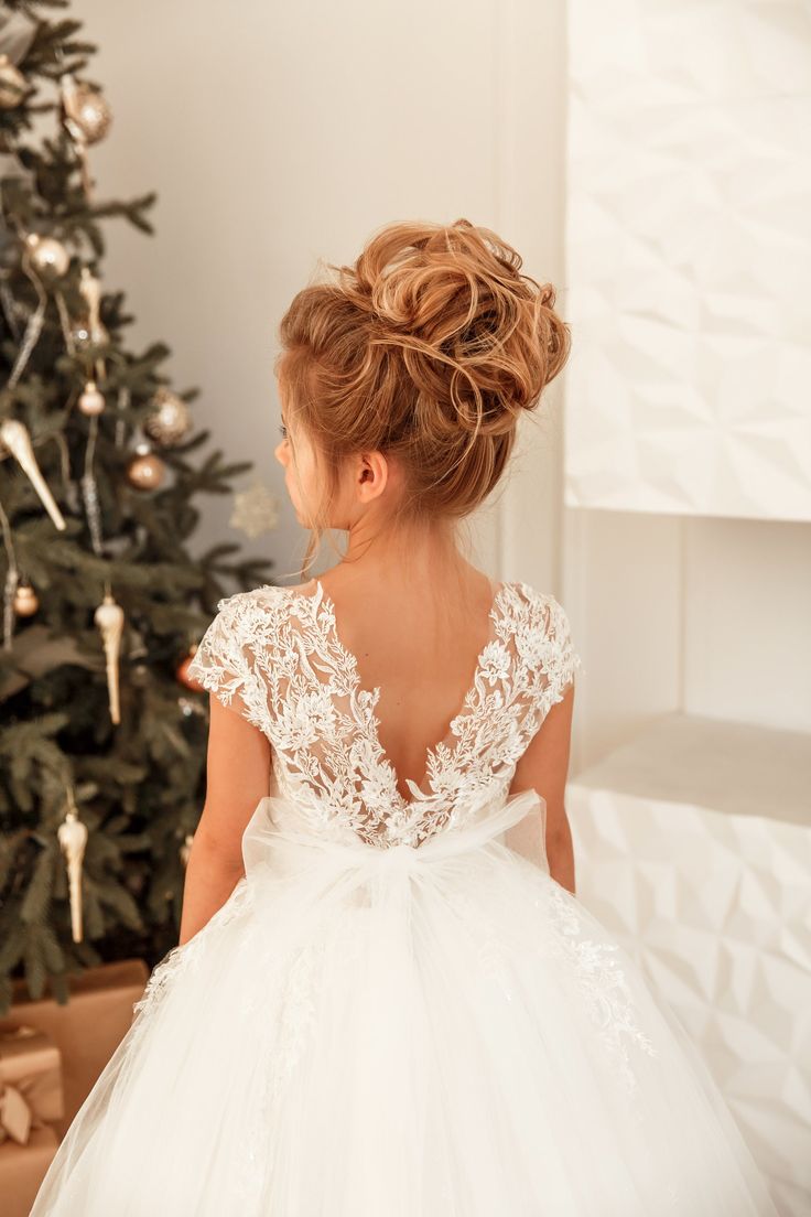 Lovely Long Princess Tulle Floor-length Flower Girl Dress-misshow.com