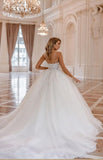 Luxury spaghetti straps sleeveless ball gown lace Wedding dress-misshow.com