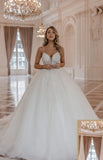 Luxury spaghetti straps sleeveless ball gown lace Wedding dress