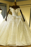 Luxury Sweetheart Lace-up Tulle Ball Gown Wedding Dress with Ruffles-misshow.com