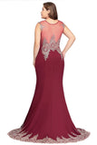 MISSHOW offers gorgeous Burgundy Jewel party dresses with delicately handmade Appliques in size 0-26W. Shop Floor-length prom dresses at affordable prices.