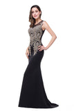 MISSHOW offers Mermaid Floor-length Chiffon Evening Dress with Appliques at a cheap price from Nude pink,Dusty Rose,Red,Burgundy,Royal Blue,Dark Navy,Black,Peacock,Mint Green, 100D Chiffon to Mermaid Floor-length hem. Stunning yet affordable Sleeveless Prom Dresses,Evening Dresses.
