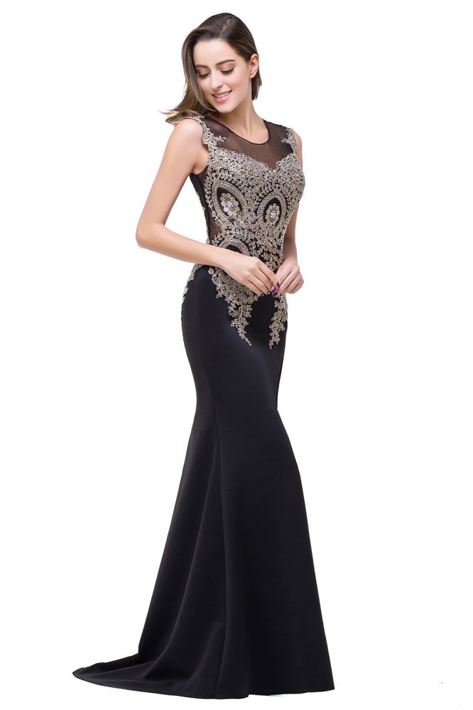 MISSHOW offers Mermaid Floor-length Chiffon Evening Dress with Appliques at a cheap price from Nude pink,Dusty Rose,Red,Burgundy,Royal Blue,Dark Navy,Black,Peacock,Mint Green, 100D Chiffon to Mermaid Floor-length hem. Stunning yet affordable Sleeveless Prom Dresses,Evening Dresses.