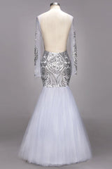 Looking for Realdressphotos in Tulle, Mermaid style, and Gorgeous Pattern,Sequined work  MISSHOW has all covered on this elegant Mermaid Floor Length Long Sleeves Sequined Patterns Plus Size Tulle Prom Dresses.