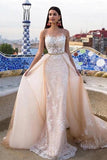Mermaid \ Trumpet Jewel Neck Chapel Train Lace Tulle Lace Over Satin Regular Straps Formal See-Through Wedding Dresses