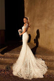 Mermaid Wedding Dress Appliques Bridal Gown With Beads-misshow.com