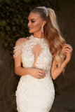 Mermaid Wedding Dress Appliques Bridal Gown With Beads-misshow.com