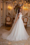 Modern Long A-line Sleeveless Wedding Dresses With Lace-misshow.com