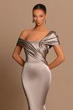 Modern Long Mermaid Off-the-shoulder Prom Dress With Train-misshow.com