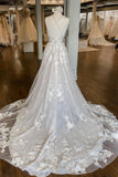 Modern Spaghetti Straps A-Line Wedding dresses With Lace-misshow.com