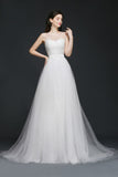 Modest A-line Illusion Lace Wedding Dress