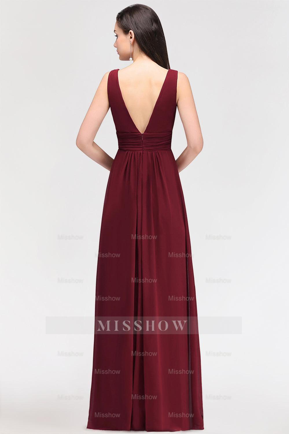 modest bridesmaid dresses burgundy Off the Shoulder Burgundy Modest Bridesmaid Dresses with Slit ARD2078