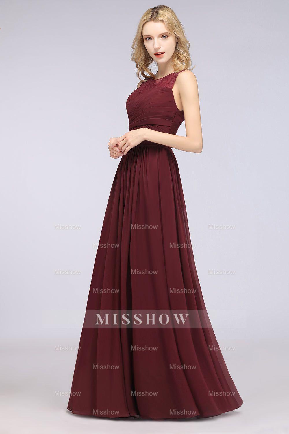 Modest Chiffon Lace Scoop Ruffle Burgundy Bridesmaid dresses Affordable Modest Chiffon Lace Scoop Ruffle Burgundy Bridesmaid dresses Affordable